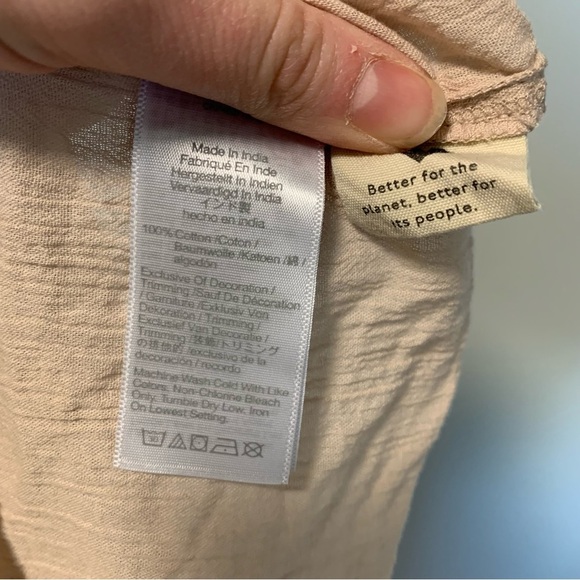 Madewell Cream Top with Orange Floral Embroidery - Picture 3 of 5